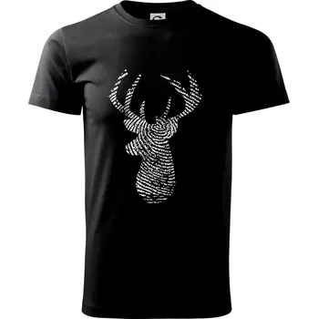 Jelen otisk prstu - Triko extra velké (5-8XL) - 7XL ( Černá )