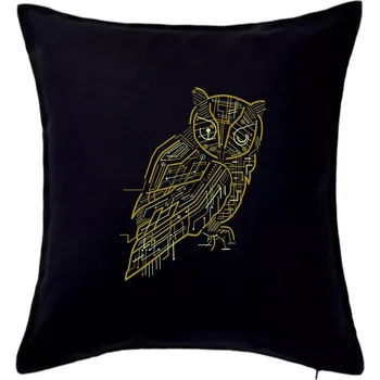 Polštář Electrical Owl - Polštář 50x50 - 50x50 - Pouze potah ( Černá )