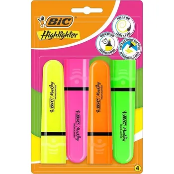 BIC Zvýrazňovače MARKING FLAT fluorescenční sada 4 kusy