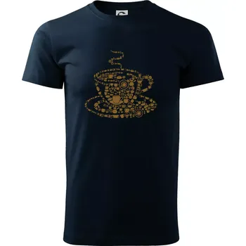 Coffee - parts of a Coffee - Triko extra velké (5-8XL) - 7XL ( Námořní modrá (velmi tmavá - téměř černá) )