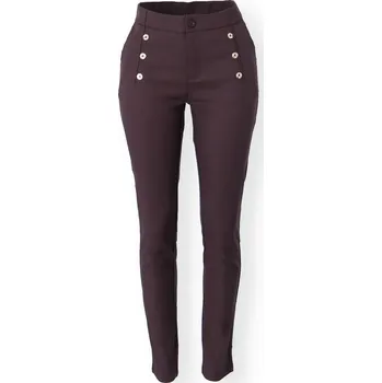 Dámské kalhoty Kalhoty dlouhé s knoflíky Freesia Paris L200 barva: hnědá tmavá, velikost: M