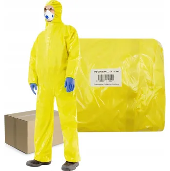 Jednorázový oděv Chemický ochranný oblek 3XL žlutý PE DF 3000 typ 3 4 5 6 25 Ks