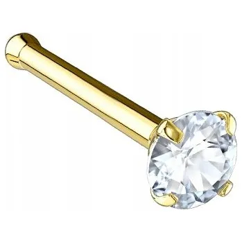 Piercing Zlatý piercing do nosu 14K, 0,8/6/2