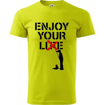 Pánské tričko Enjoy Your Lie - Klasické pánské triko vyšší gramáže - M ( Limetková )