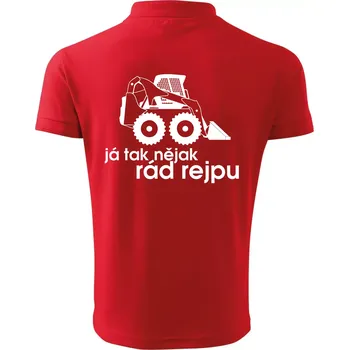 Pánská košile Já tak nějak rád rejpu - smykový nakladač - Polokošile pánská Pique Polo 203 - 3XL ( Červená )