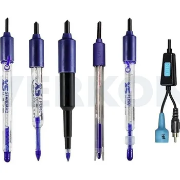 Digitální pH elektroda XS DHS, Typ: Flow Temp DHS, Popis: S integrovaným teplotním čidlem, s fixním 1m kabelem s BNC/RCA konektorem