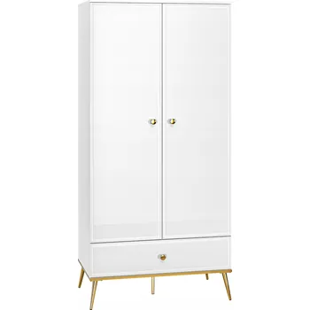 Šatní skříň Skříň ML Meble zlatá 92 x 190 x 53 cm bílá