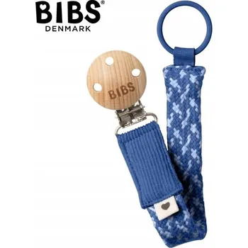 dudlíky BIBS Šňůrka/Klips na dudlík BRAID DUSTY CORNFLOWER & DUSTY BLUE 100