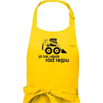 Kuchyňská zástěra Já tak nějak rád rejpu - smykový nakladač - Pánská zástěra na vaření - Univerzální velikost ( Žlutá )