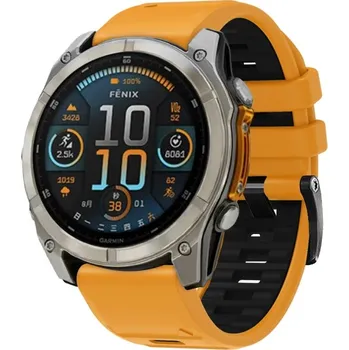 Ostatní příslušenství k chytrým hodinkám VSECHNONAMOBIL 118643 SPORTY QuickFit Vyměnitelný silikonový řemínek pro Garmin - šířka 26mm ORANGE-BLACK