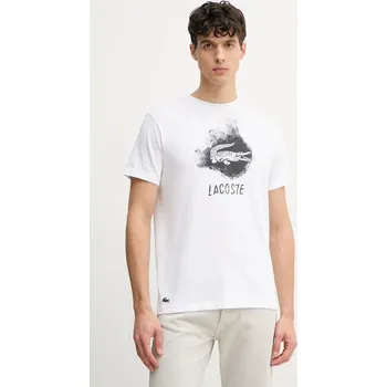 Tričko Lacoste bílá barva, s potiskem, TH8917 00X, vel. XXL