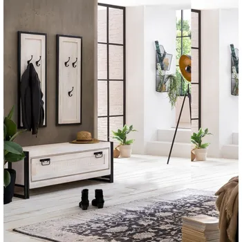 Předsíňová stěna Nábytek do předsíně z masivu mango a kov White Rocco