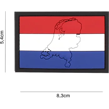 Nášivka Gumová nášivka 101 Inc vlajka Nizozemsko s obrysem - barevná