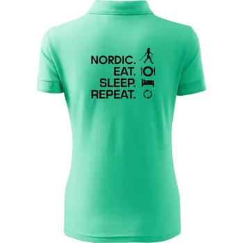 Nordic walking eat sleep - Polokošile dámská Pique Polo - M ( Mátová )