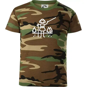 Chlapecké oblečení Nordic walking ikona - Dětské maskáčové triko - 122 cm/6 let ( Hnědý maskáč )