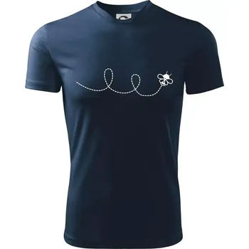 Dráha letu včely - smyčka - Dětské triko sportovní (dresovina) - 134 cm/8 let ( Námořní modrá (velmi tmavá - téměř černá) )
