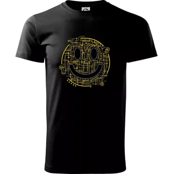 Electric Smiley - Triko extra velké (5-8XL) - 7XL ( Černá )