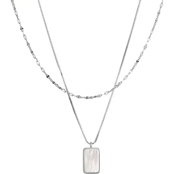 Náhrdelník EVOLUTION GROUP CZ Stříbrný dvojitý náhrdelník s bílou perletí - 12155.1