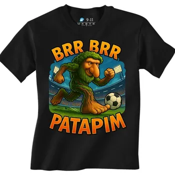 Chlapecké tričko Dětské tričko Fotbalista Brr Brr Patapim (Velikost: 9-11, Barva: Černá)