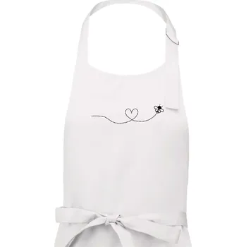 Kuchyňská zástěra Dráha letu včely - srdce - Dámská zástěra na vaření - Univerzální velikost ( Bílá )