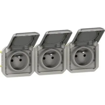 vypínač Legrand Plexo IP55 venkovní zásuvka 3x16A vodorovná 069564L