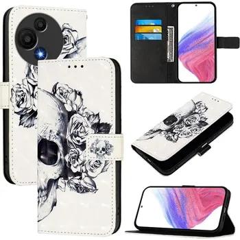 Pouzdro na tablet VSECHNONAMOBIL 118115 ART Peněženkový kryt pro TCL 605 / TCL 60 SE SKULL