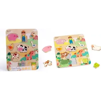 Dřevěná hračka Dřevěná skládačka/puzzle farma