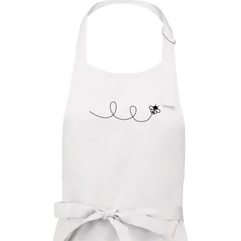 Kuchyňská zástěra Dráha letu včely - smyčka - Dámská zástěra na vaření - Univerzální velikost ( Bílá )