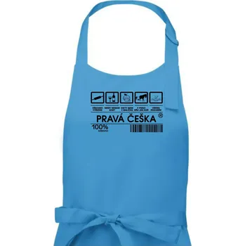 Kuchyňská zástěra Čárový kód - Pravá Češka - Dámská zástěra na vaření - Univerzální velikost ( Světlý tyrkys )