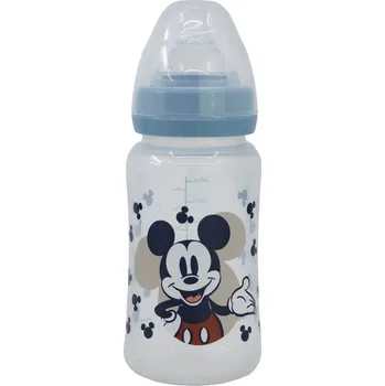 STOR Kojenecká láhev Mickey Mouse s antikolikovým systémem, 240ml, 10402
