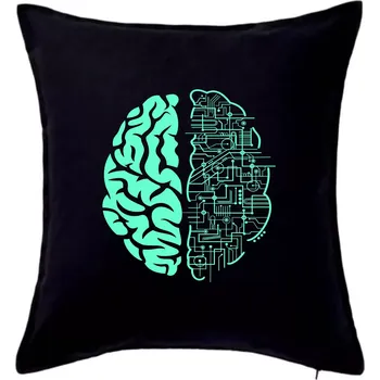 Polštář Electric Brain - Polštář 50x50 - 50x50 - Včetně výplně ( Černá )