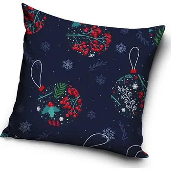 Vánoční povlak na polštářek Cesmínové Baňky