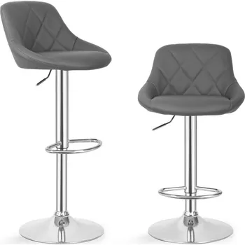 Barová židle MIADOMODO Barová židle 2ks, bez područky, šedá