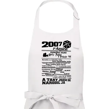 Kuchyňská zástěra 2007 v kostce - Pánská zástěra na vaření - Univerzální velikost ( Bílá )