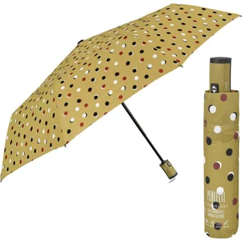 Dámský mini deštník Perletti Technology s tečkovaným vzorem / žlutý, 21780
