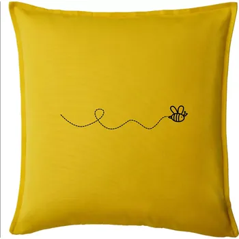 Polštář Dráha letu včely - vlnovka - Polštář 50x50 - 50x50 - Pouze potah ( Žlutá )