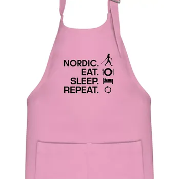Kuchyňská zástěra Nordic walking eat sleep - Dětská zástěra na vaření - Univerzální velikost ( Růžová )