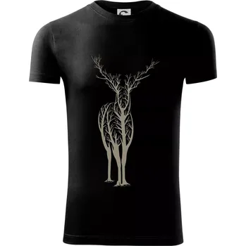 Pánské tričko Jelen ze stromů - Viper FIT - Pánské zůžené tričko - M ( Černá )