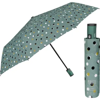 Dámský mini deštník Perletti Technology s tečkovaným vzorem / zelený, 21780