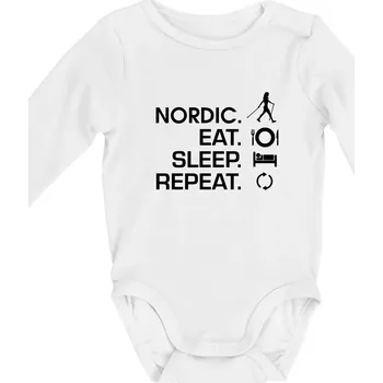 Nordic walking eat sleep - Body kojenecké s dlouhým rukávem - Dlouhý r. do 3 měs ( Bílá )