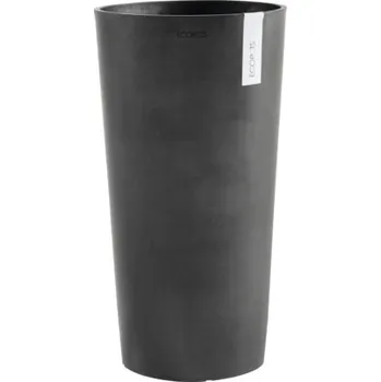 Květináč Květináč Ecopots Amsterdam plastový Ø 47 cm 49,8 x 49,8 x 91 cm tmavě šedý