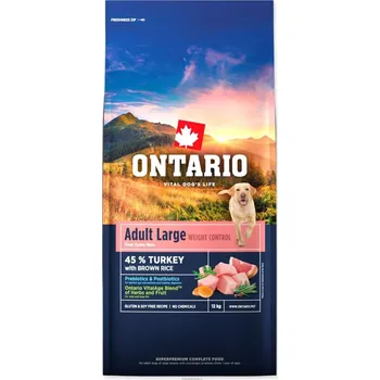 Krmivo pro psa Krmivo Ontario Large Weight Control Turkey & Brown Rice 12k