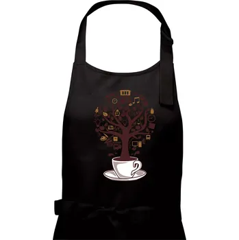 Kuchyňská zástěra Coffee Tree parts from school icon - Dámská zástěra na vaření - Univerzální velikost ( Černá )