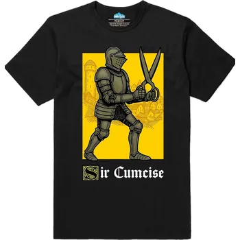 Pánské tričko Pánské tričko Rytíř Sir Cumcise (Velikost: 5XL, Barva: Černá)