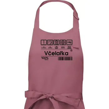 Kuchyňská zástěra Čárový kód včelařka - Dámská zástěra na vaření - Univerzální velikost ( Starorůžová )
