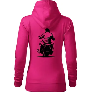 Dámská mikina Motorkář na zádech - chopper - Mikina dámská Cape s kapucí - 2XL ( Purpurová )