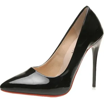 Dámské lodičky lodičky na platformě s vysokým podpatkem Barva: Černá, Velikost: 45