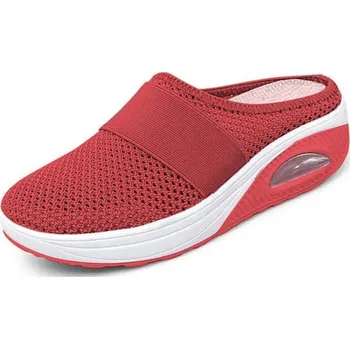 Dámské pantofle Zdravotní pantofle na klínku s měkkou podrážkou Barva: Červená, Velikost: 36
