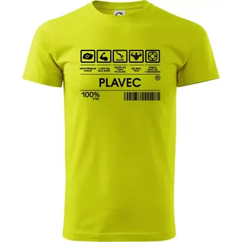 Pánské tričko Čárový kód - Plavec - Klasické pánské triko vyšší gramáže - XL ( Limetková )