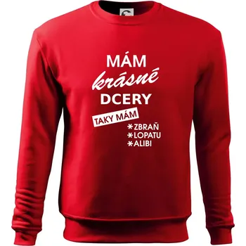 Pánská mikina Mám krásné dcery, taky mám... - Mikina Essential pánská - 3XL ( Červená )